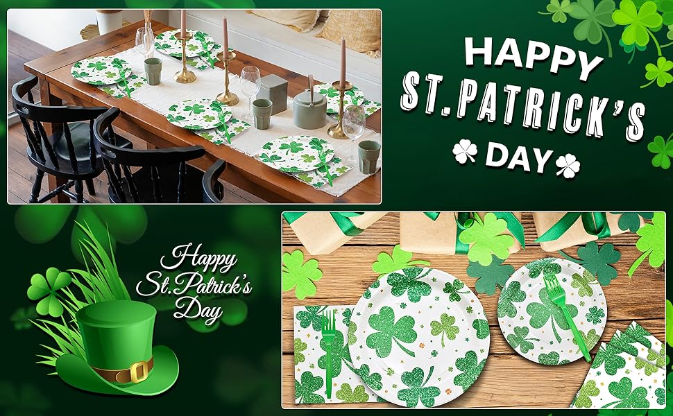 96 Pieces St. Patrick's Day Shamrock Plates