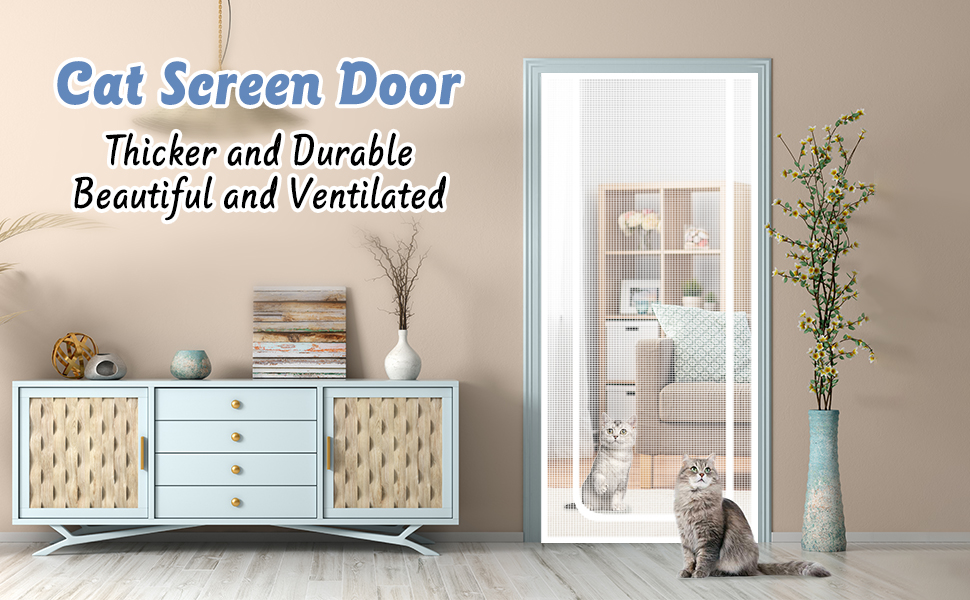 kathson Upgraded Reinforced Cat Screen Door Cat Resistant