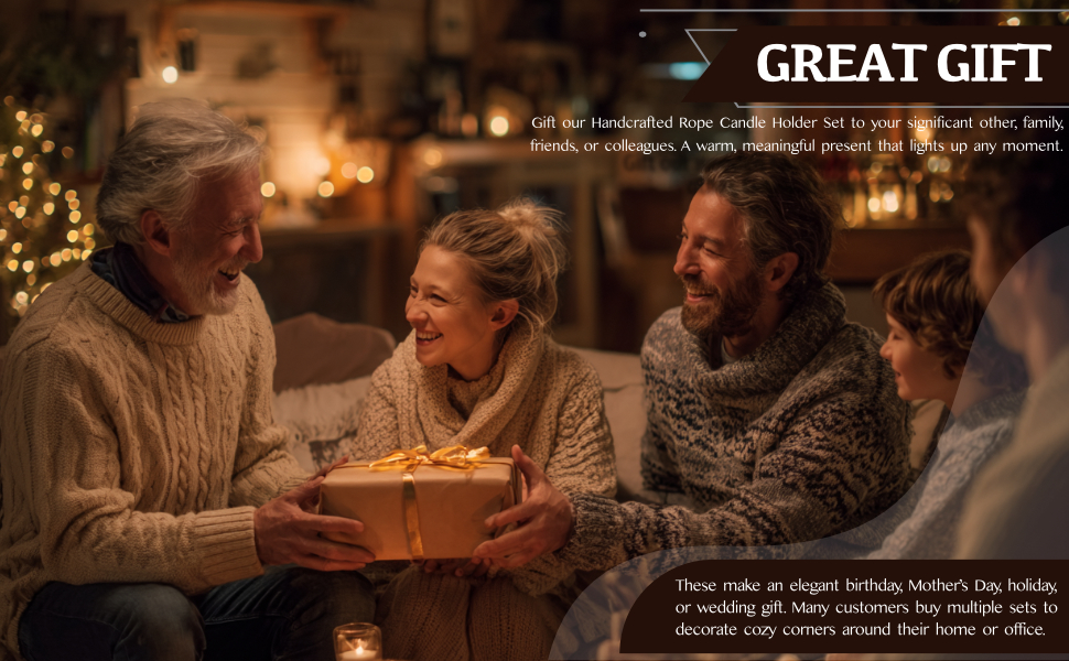 Family giving a present in a warm holiday atmosphere