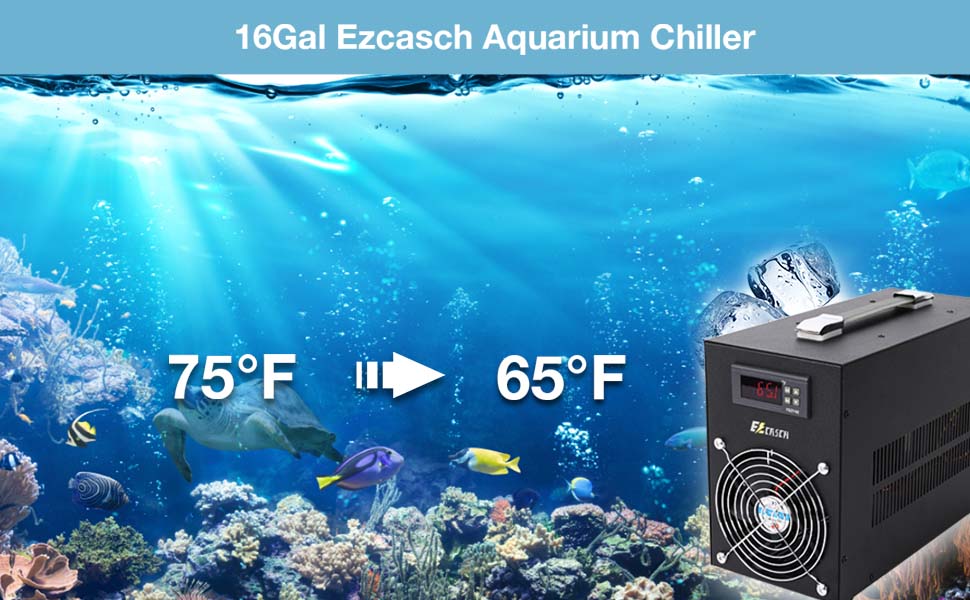 Ezcasch Aquarium Chiller, for Ornamental Household Fish Tanks, Shrimp Aquarium