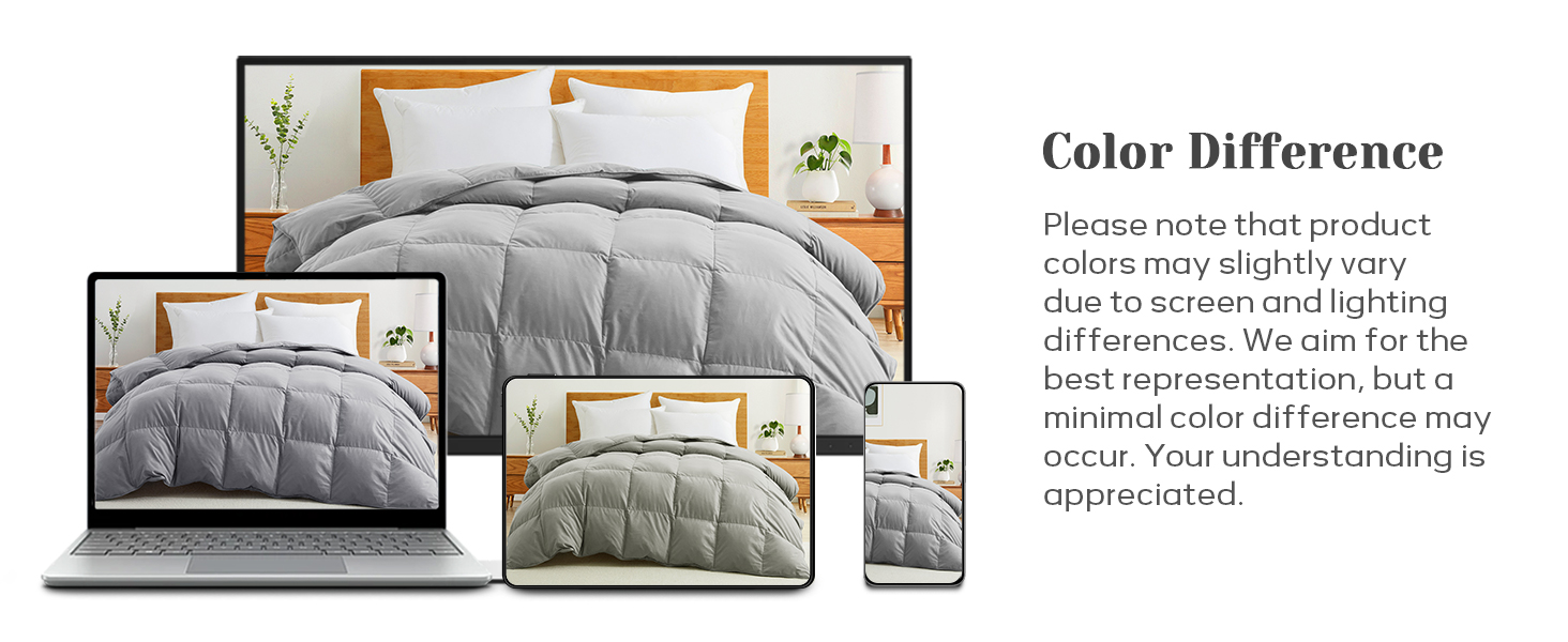 Joysoul King Size Down Comforter - All Season Ultra Soft Goose Down & Feather Fiber Fill, Luxury Hotel Dark Gray Duvet I 1891963d C9ad 4f7e Bd7d 781c7de073a5. CR0,0,1464,600 PT0 SX1464 V1