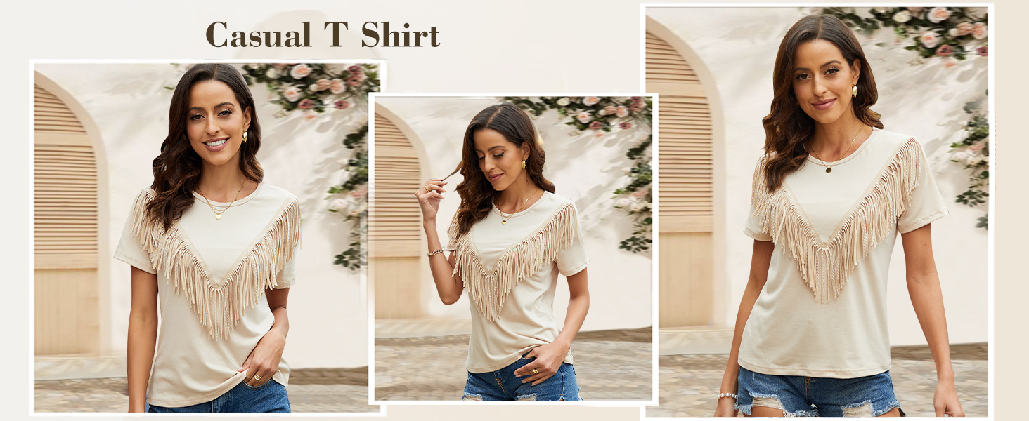 Women&amp;#39;s Fringe Trim Shirts