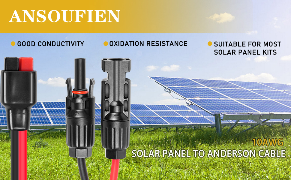 Amazon.com: Ansoufien 10AWG Solar Panel to Anderson Connector Cable 6FT ...