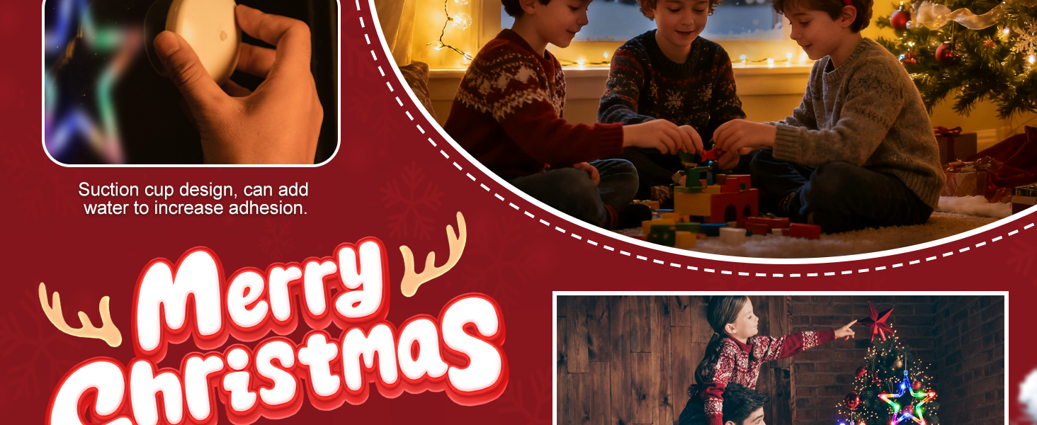 LYUBASA 5Pcs Christmas Window Lights Decorations with Timer,Battery Powered