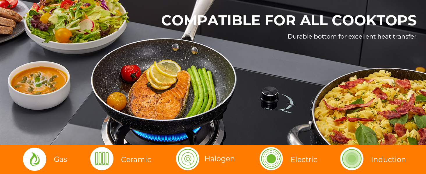 Fadware Pots and Pan Set, Induction Hob Pan Set NonStick, Nonstick