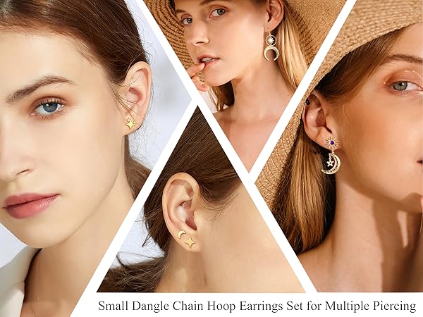 ◇Monday Edition◇ [SET] Star Orbit Earrings +Fleeting Light Diamond Lightning Bolt & Star Stud Earrings - Nuha Jewelers