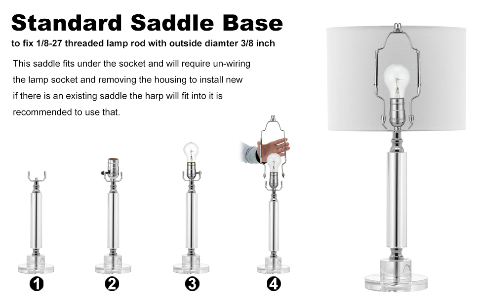 8 9 10 inch Lamp Shade Holder Kit [Adjustable] for Table and Floor