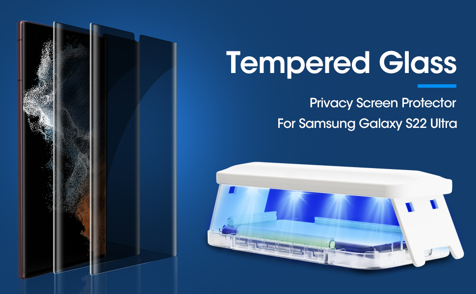 NiSHEN 2 Pack【Auto Alignment】 Privacy Screen Tempered Glass Protector