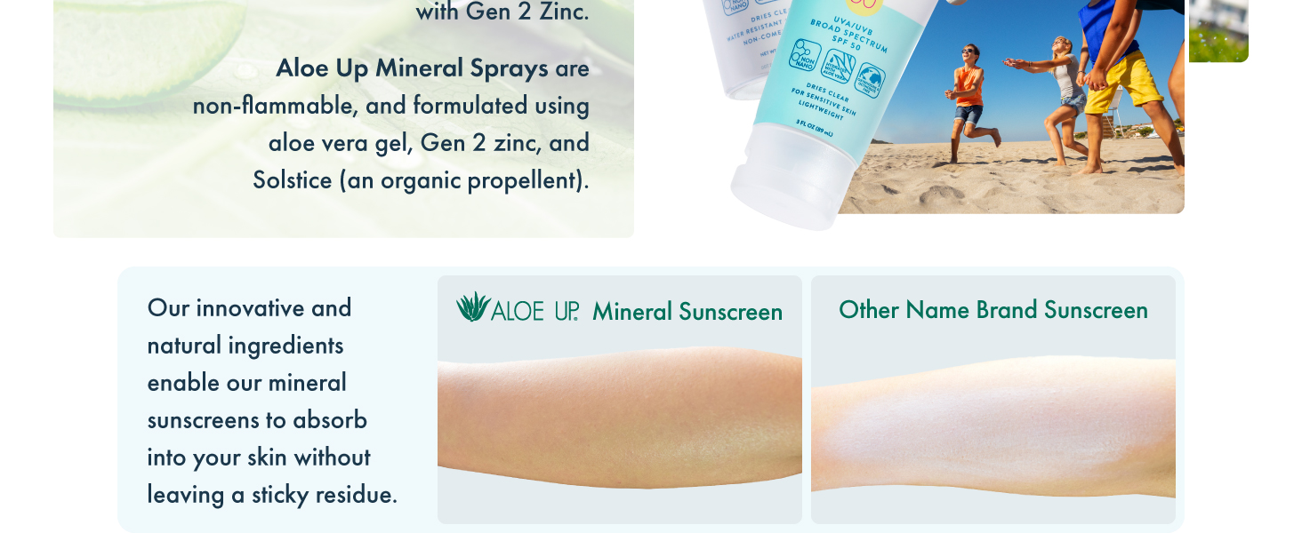 Aloe Up Mineral Sunscreen vs Other Brand Name Sunscreen