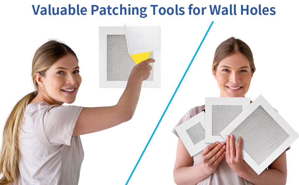 Drywall Repair Kit 10 PCS, 2/4/6 Inch SelfAdhesive Drywall Patch with