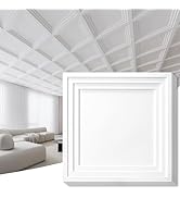 Art3d 12-Pack 24×24 Inch PVC Waterproof Drop Ceiling Tiles for Home Décor - 2x2 ft 3D Modern Ceil...