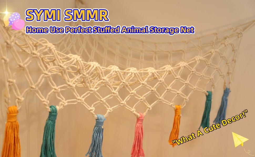 Stuffed Animal Net or Hammock, Macrame Boho Plush Toy Net