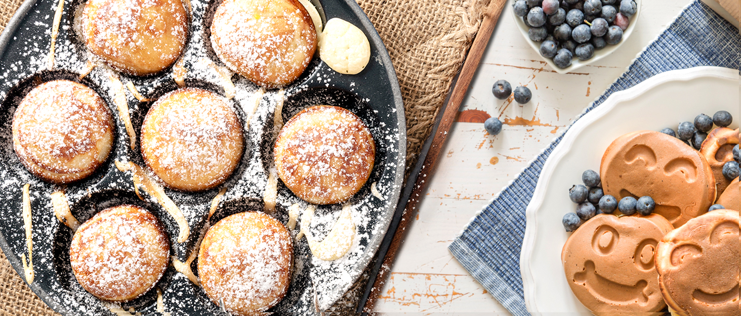 Pancake Pan for Kids, Mini Pancake Maker 7 Molds, Nonstick Pancake