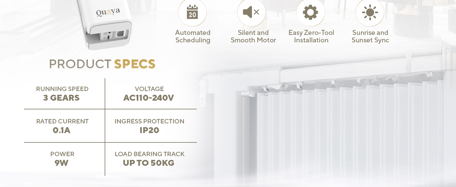 Quoya BL01 Beltless Smart Electric Curtain Track