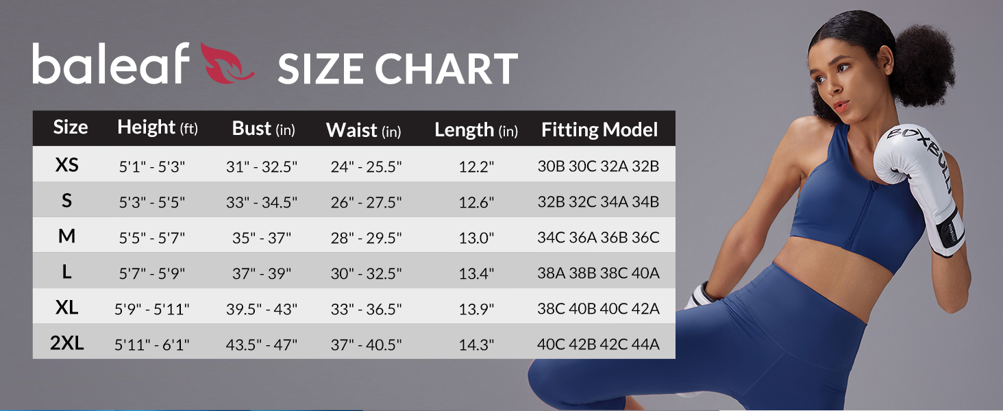 baleaf zip front sports bras