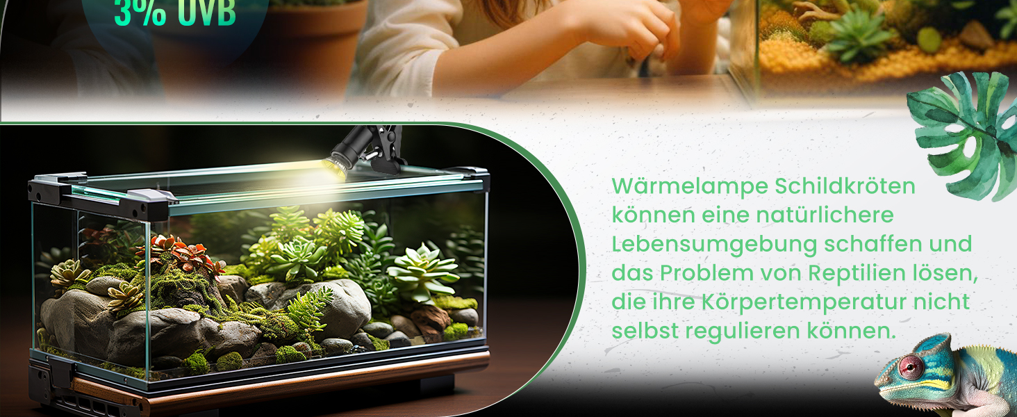 E27 UVA UVB Lampe Terrarium 75W