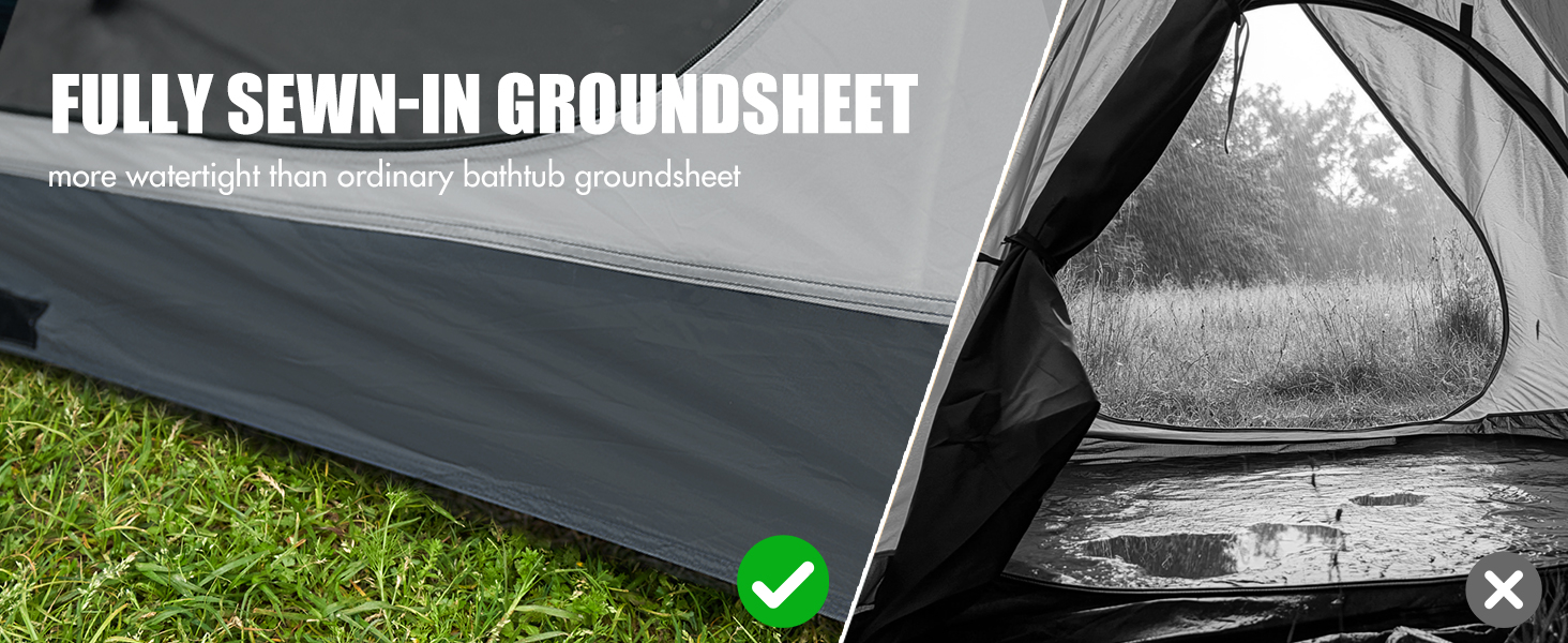 fully sewn-in groundsheet