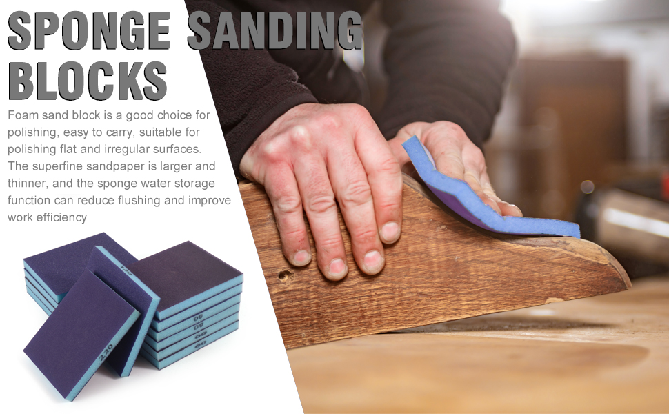 MAXMAN 12 PCS Sanding Sponge Kit Superfine Assortment 60/80