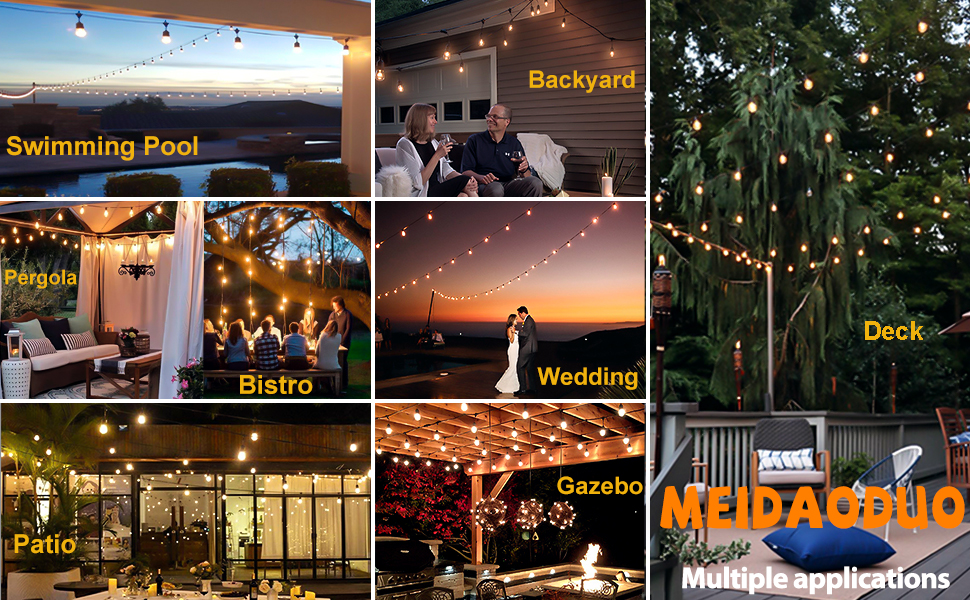 Outdoor festoon lights mains
