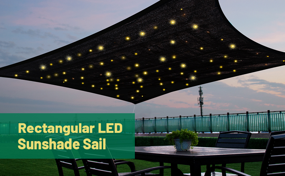 Amazon.com : SMNET shade Sail sun shade awning with Led