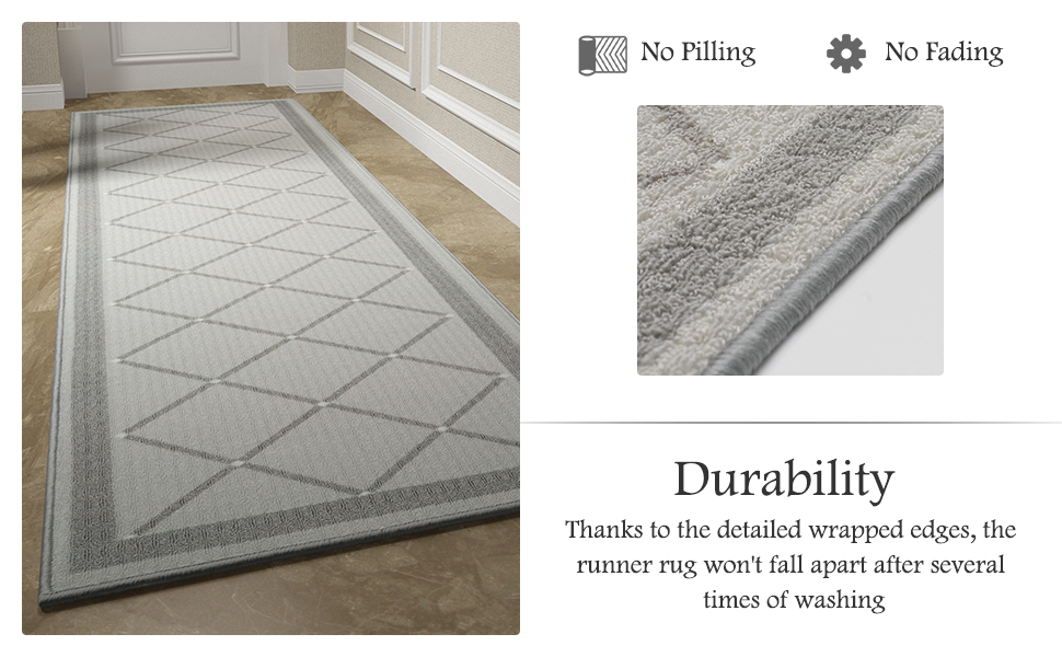 MontVoo RunnerRug, Non Slip Hallway CarpetRunner