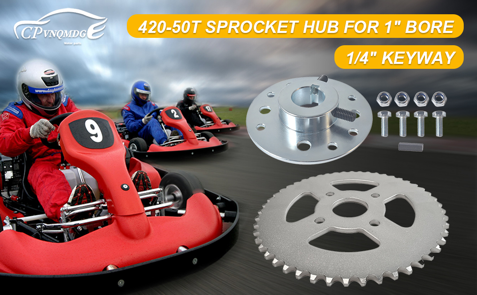 CPVNQMDG Steel Go Kart Sprocket Hub for 1" Bore 1/4" Keyway