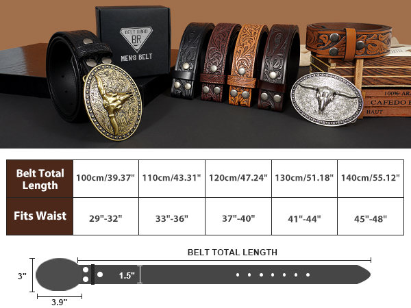 Amazon.com: Western Leather Belt for Men Women Cowgirl