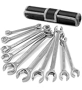 DURATECH Flare Nut Wrench Set, Standard & Metric, 10-Piece, 1/4
