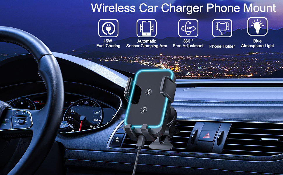 Wireless Car Charger Phone Mount