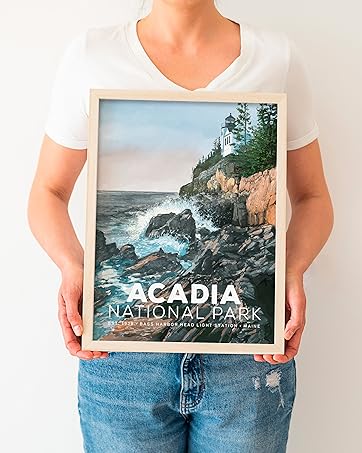 Acadia national park vintage poster