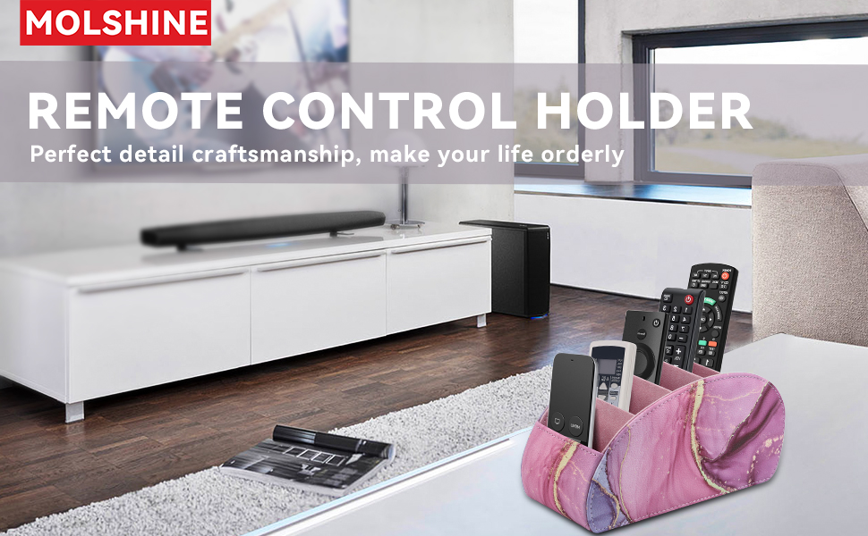 molshine Remote Control Holder with 5 Compartments,Pu