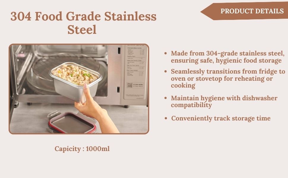 Fridge to oven Microwave Safe Stainless steel  SPN-UOA6AC