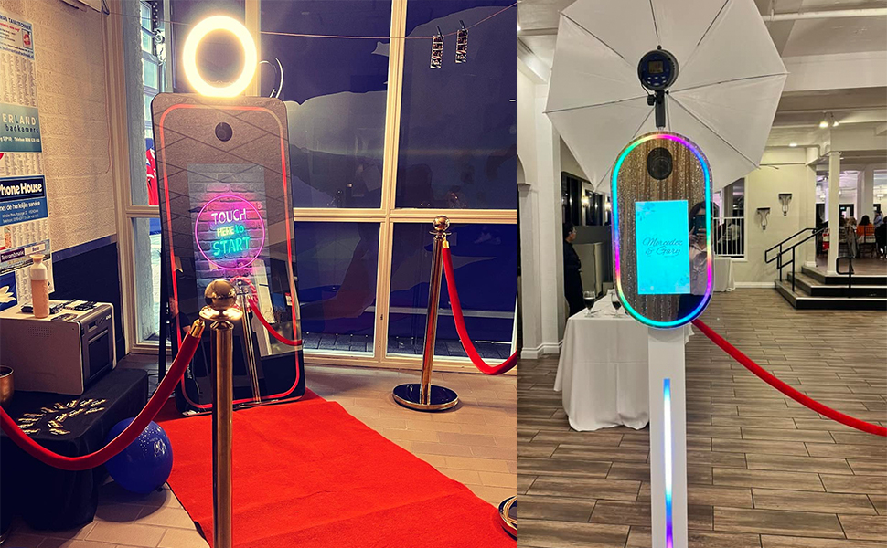 65" Magic Mirror Photo Booth Selfie LED Frame Portable