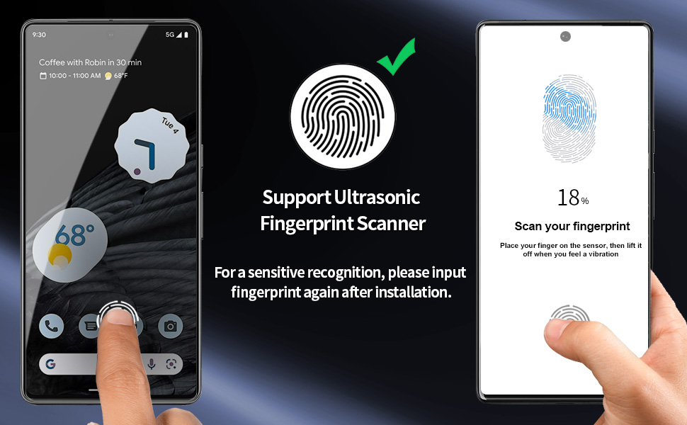 AsBellt 2pcs Screen Protector for Google Pixel 7 Pro (UV Glue) Tempered