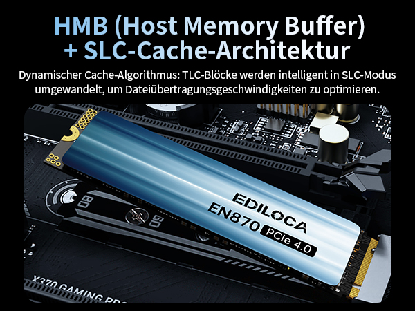 Ediloca EN870 SSD 2TB NVMe SSD M.2 PCIe Gen4, Interne SSD