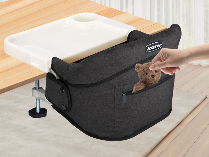 Hook On High Chair, Jozzve Clip on High Chair with Removable Dining Tray for Babies