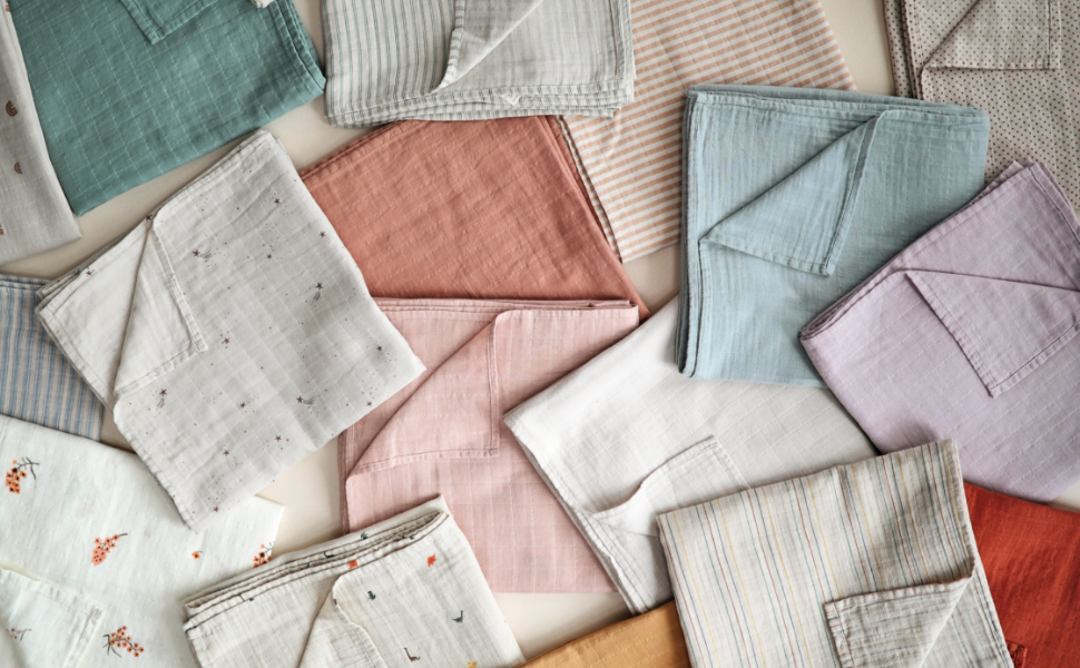 mushie Muslin Baby Swaddle Blanket 100 Organic Cotton