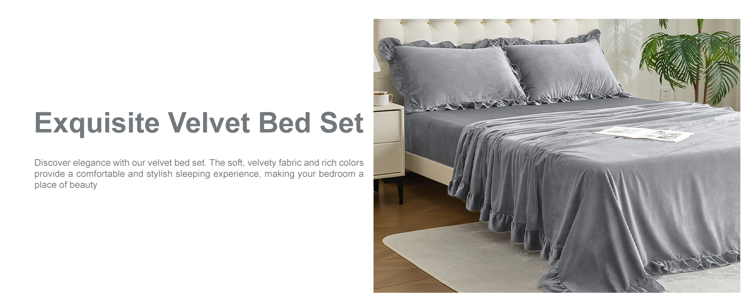 vlvet queen sheet with ruffle