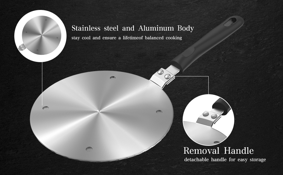 9.45Inch Heat Diffuser Plate for Gas Stove, Stainless Steel Induction Adapter Plate