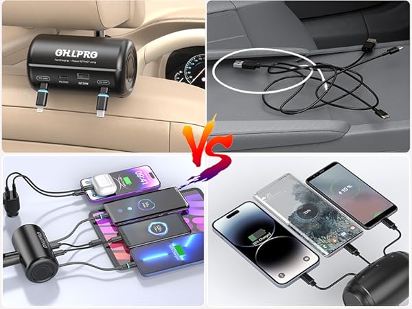 Amazon.co.jp: OHLPRO 車 充電器 後部座席用 シガーソケット付き【2in1