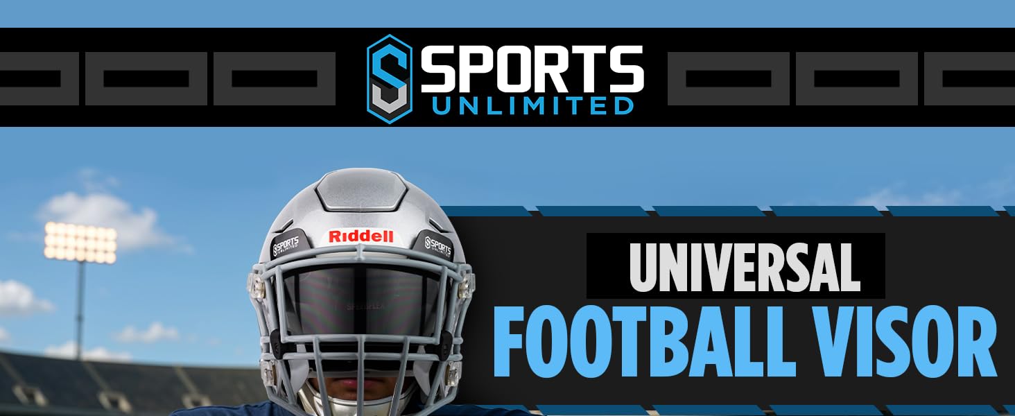 football visor, flat lens visor, adult football helmet visor, youth helmet visor