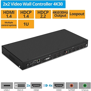 videowall screen image rotation 180 degree turn 1x2 2x1 1x3 3x1 1x4 4x1 2x2 10x10 cascade tvwall