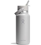 Hydro Flask 32 Oz Wide Flex Straw Cap Bottle - Insulated Stainless Steel - Wide Straw Lid, Non Sp...