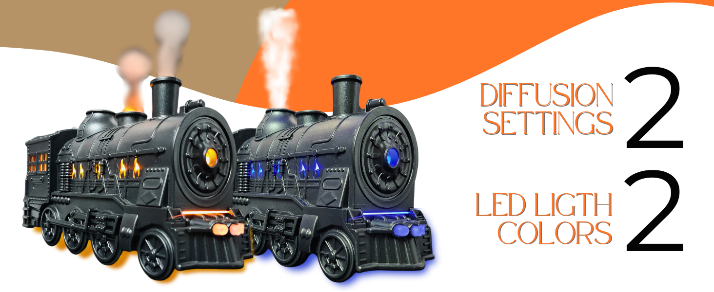 Di'Aroma Train Diffuser Yellow and Blue LEd Options and 2 diffusion options