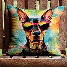 Groovy dogs in sunglasses with colorful backgrounds