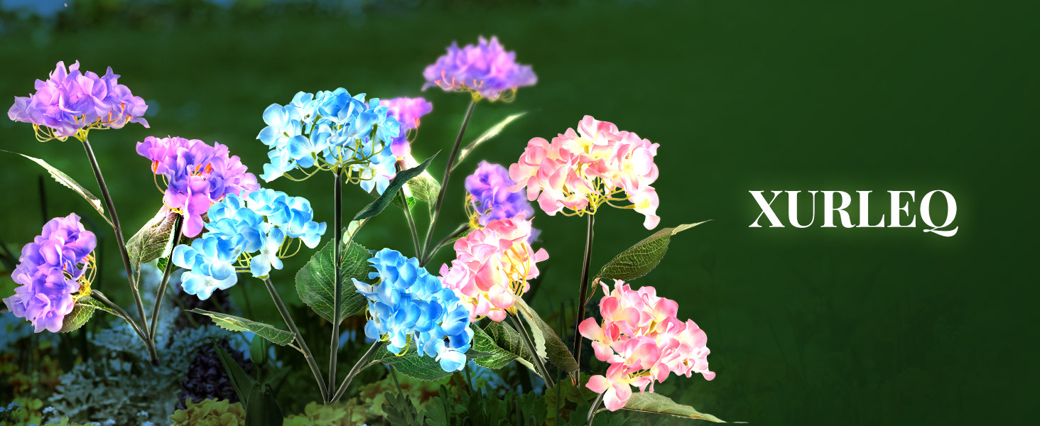 Solar Hydrangea Flower Lights