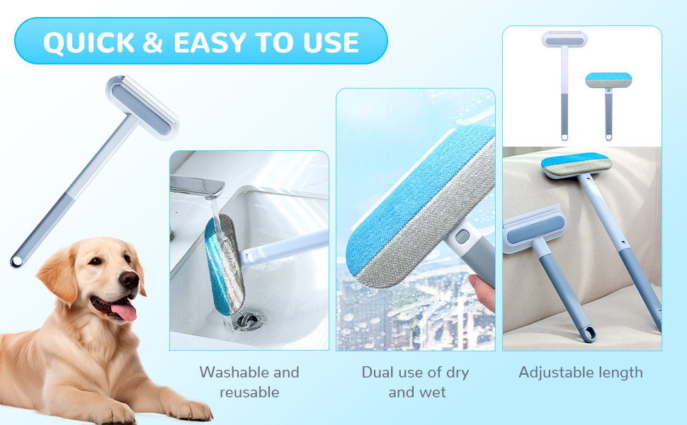 Multifunctional HairRemoval Brush,4 in 1 Pet Hair Removal Tool, Reusable Pet Hair Remover for Carpet Car Glass (1PC) 12 aplus content image