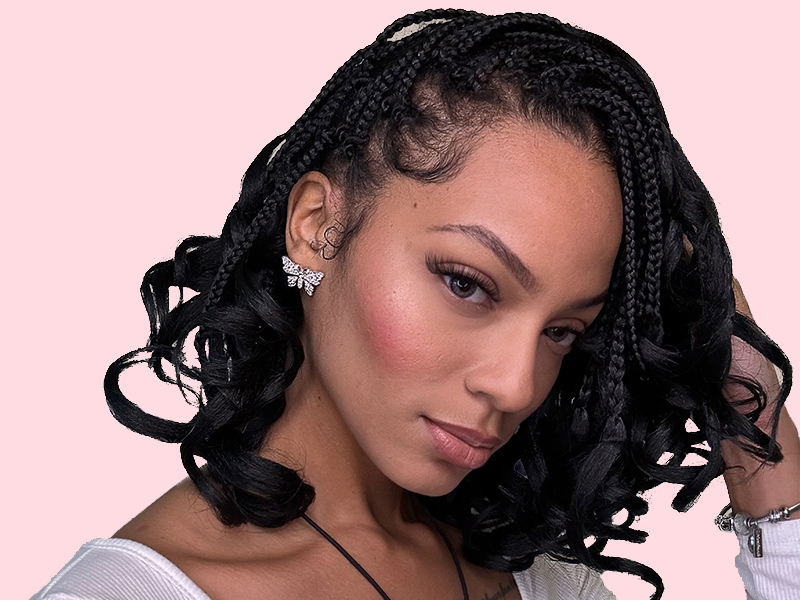 french curls braiding hair