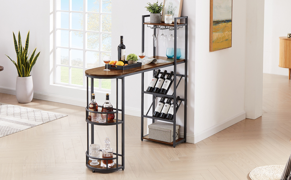 Teisson Bar Table, Coffee Bar Height Table, Kitchen Tall