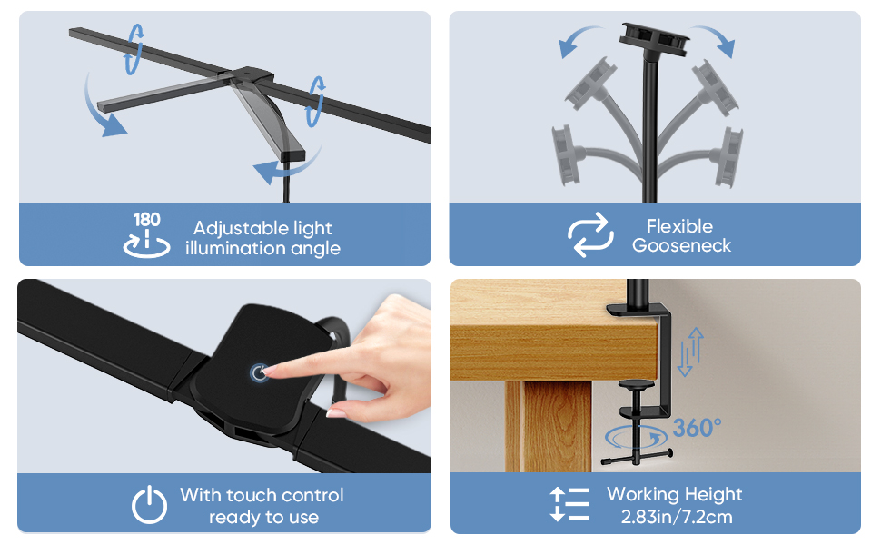 Screen Computer Monitor Gooseneck Light Flexible Adjustable